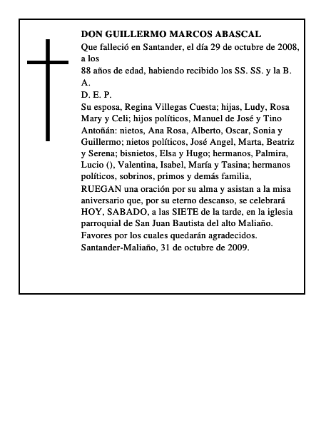 DON GUILLERMO MARCOS ABASCAL
