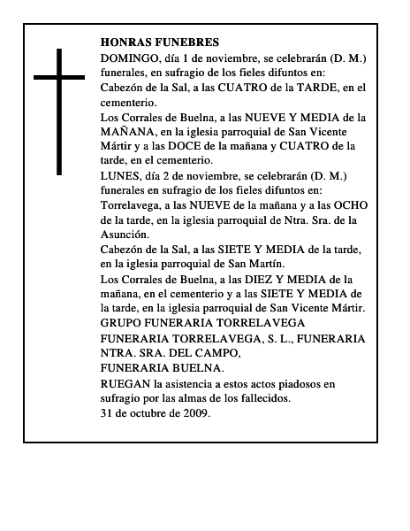HONRAS FUNEBRES