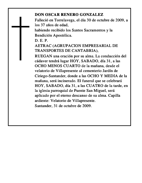 DON OSCAR RENERO GONZALEZ