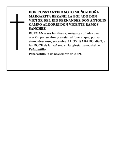 DON CONSTANTINO SOTO MUÑOZ DOÑA MARGARITA BEZANILLA BOLADO DON VICTOR DEL RIO FERNAN