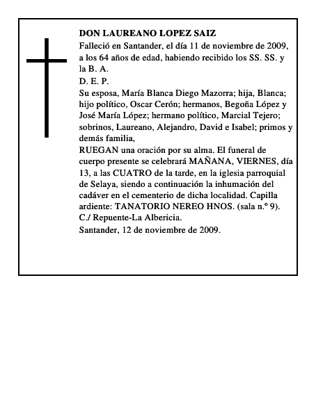 DON LAUREANO LOPEZ SAIZ