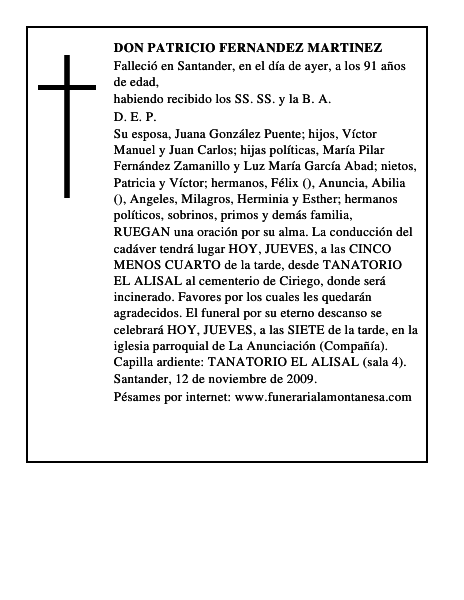 DON PATRICIO FERNANDEZ MARTINEZ