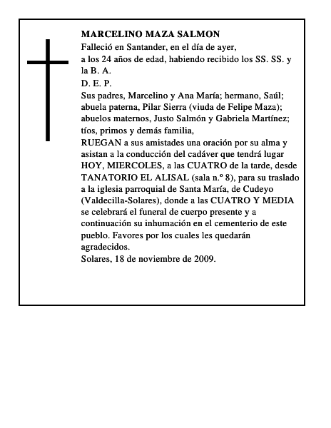 MARCELINO MAZA SALMON