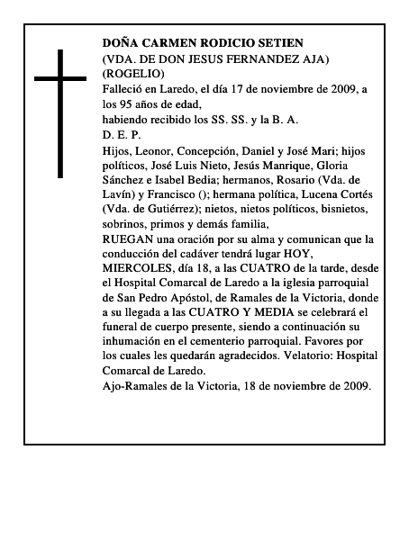 DOÑA CARMEN RODICIO SETIEN