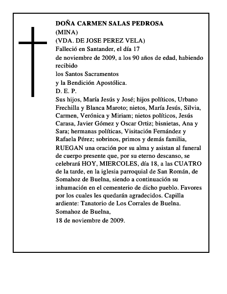 DOÑA CARMEN SALAS PEDROSA