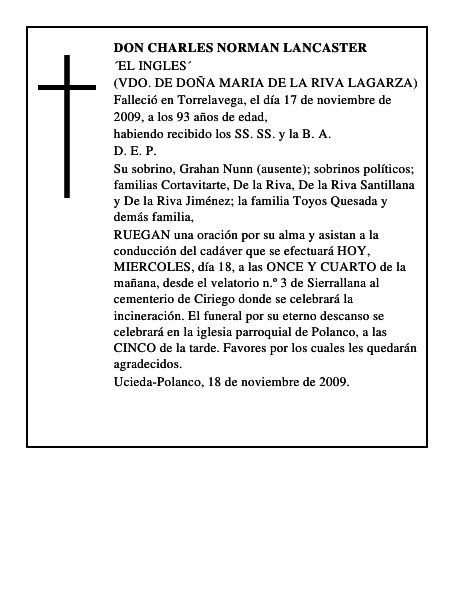 DON CHARLES NORMAN LANCASTER