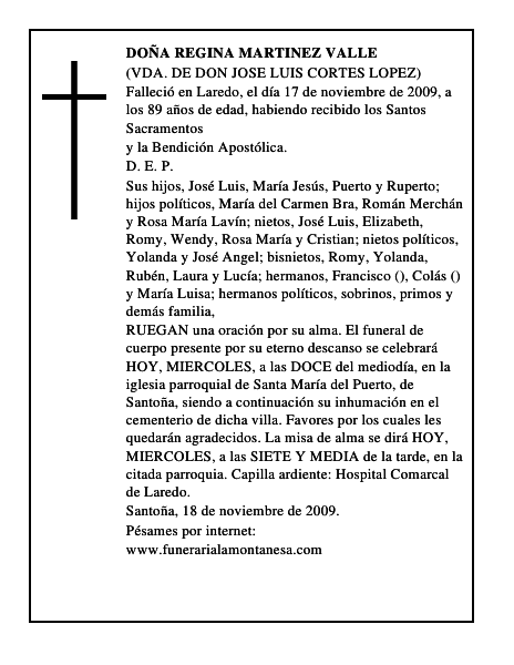 DOÑA REGINA MARTINEZ VALLE