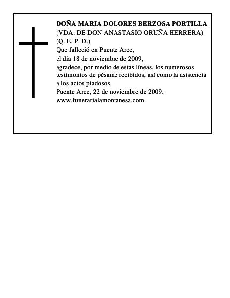 DOÑA MARIA DOLORES BERZOSA PORTILLA