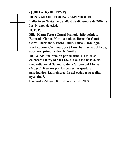 DON RAFAEL CORRAL SAN MIGUEL