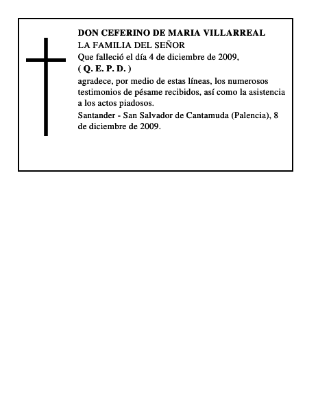 DON CEFERINO DE MARIA VILLARREAL