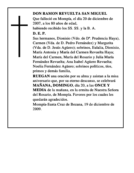 DON RAMON REVUELTA SAN MIGUEL
