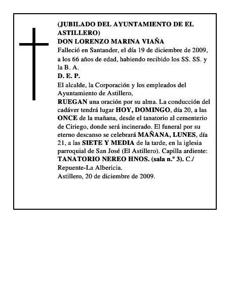 DON LORENZO MARINA VIAÑA