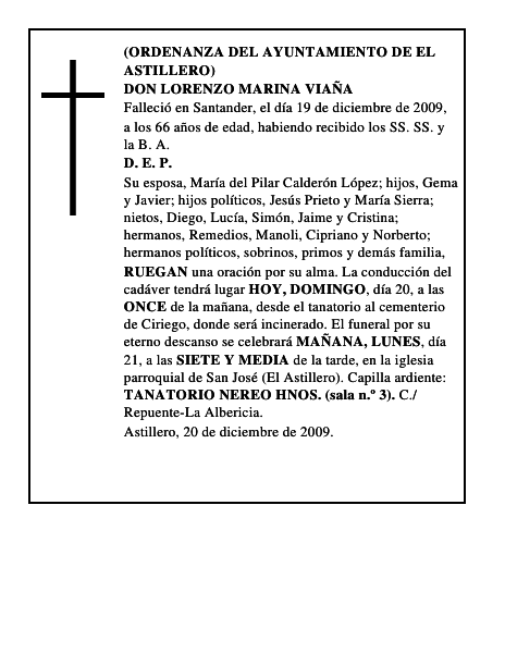 DON LORENZO MARINA VIAÑA