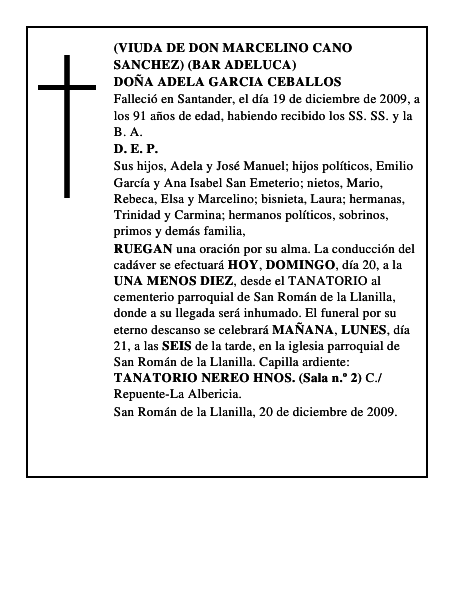 DOÑA ADELA GARCIA CEBALLOS