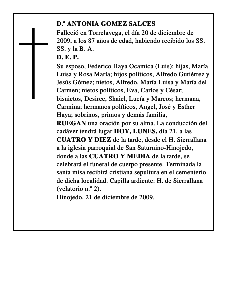 D.ª ANTONIA GOMEZ SALCES