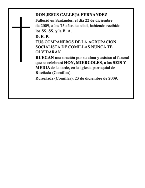 DON JESUS CALLEJA FERNANDEZ