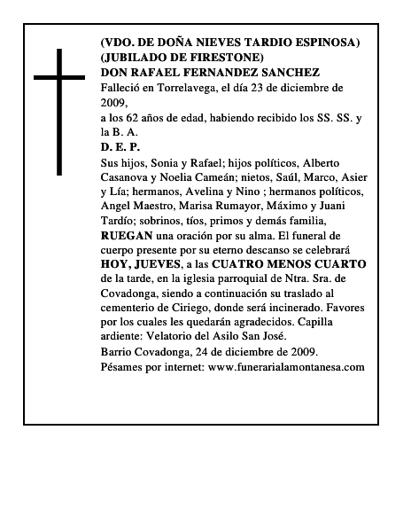 DON RAFAEL FERNANDEZ SANCHEZ