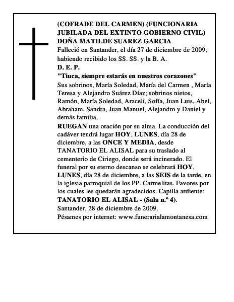 DOÑA MATILDE SUAREZ GARCIA