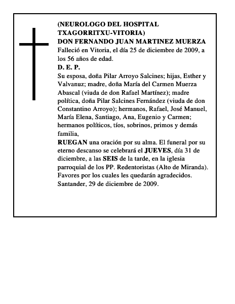 DON FERNANDO JUAN MARTINEZ MUERZA