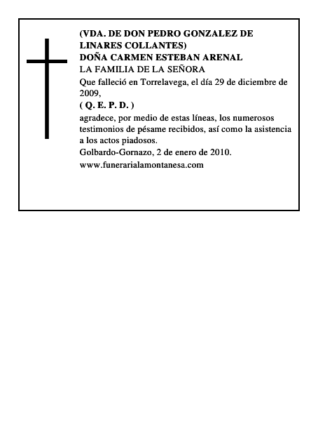 DOÑA CARMEN ESTEBAN ARENAL