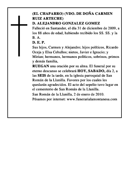 D. ALEJANDRO GONZALEZ GOMEZ