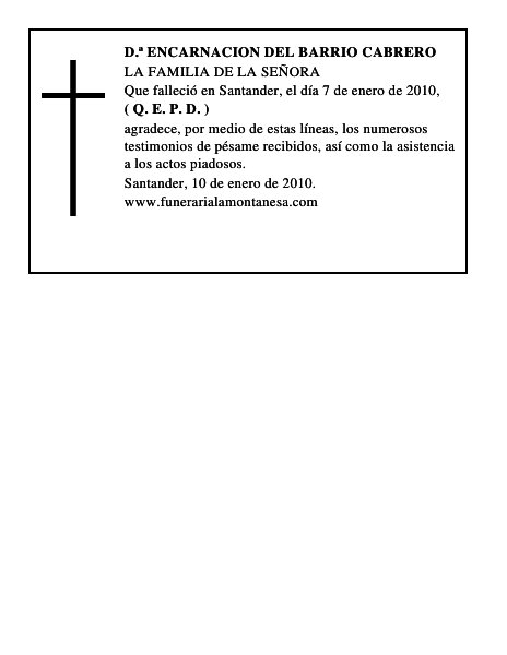 D.ª ENCARNACION DEL BARRIO CABRERO