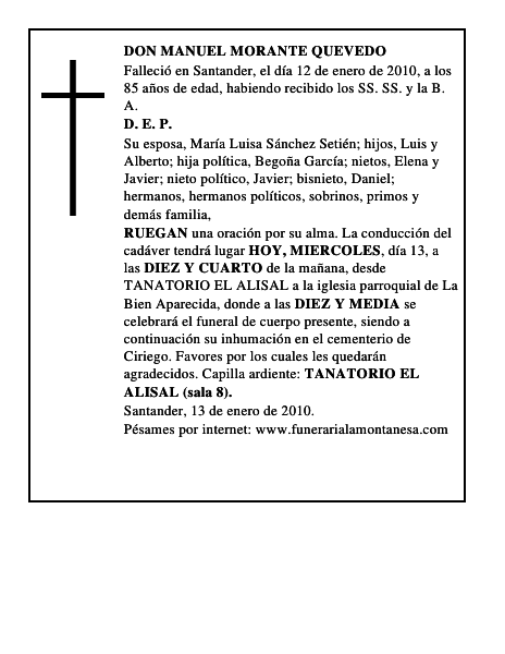 DON MANUEL MORANTE QUEVEDO