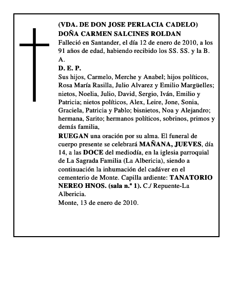 DOÑA CARMEN SALCINES ROLDAN