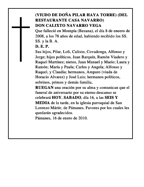 DON CALIXTO NAVARRO VEGA