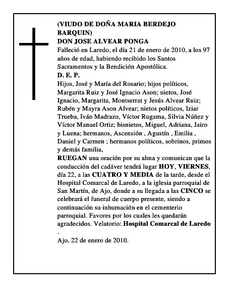 DON JOSE ALVEAR PONGA