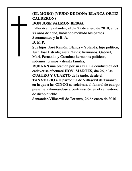 DON JOSE SALMON BESGA
