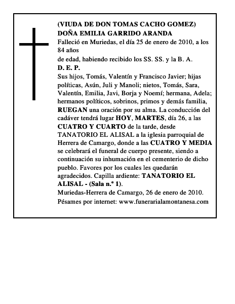 DOÑA EMILIA GARRIDO ARANDA