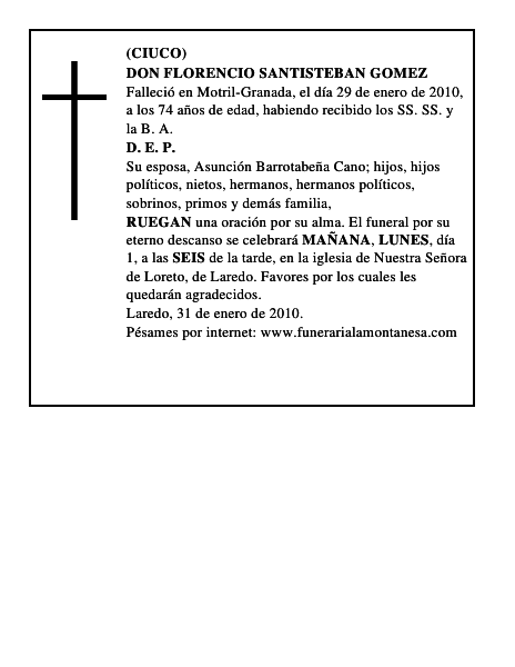 DON FLORENCIO SANTISTEBAN GOMEZ