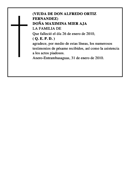 DOÑA MAXIMINA MIER AJA
