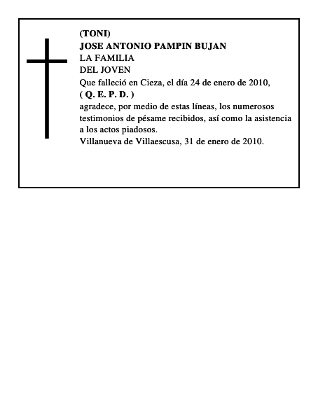 JOSE ANTONIO PAMPIN BUJAN