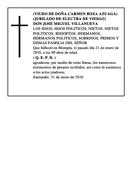 DON JOSE MIGUEL VILLANUEVA