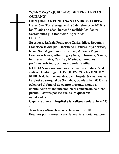 DON JOSE ANTONIO SANTANDRES CORTA