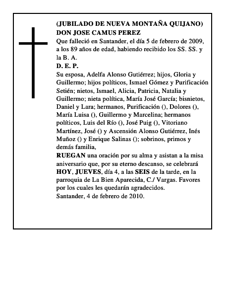 DON JOSE CAMUS PEREZ