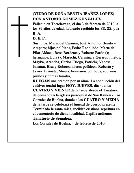 DON ANTONIO GOMEZ GONZALEZ