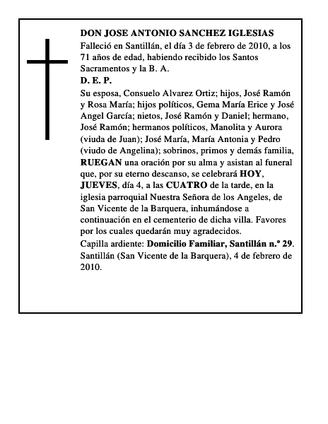 DON JOSE ANTONIO SANCHEZ IGLESIAS