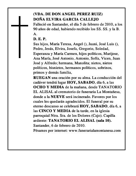 DOÑA ELVIRA GARCIA CALLEJO