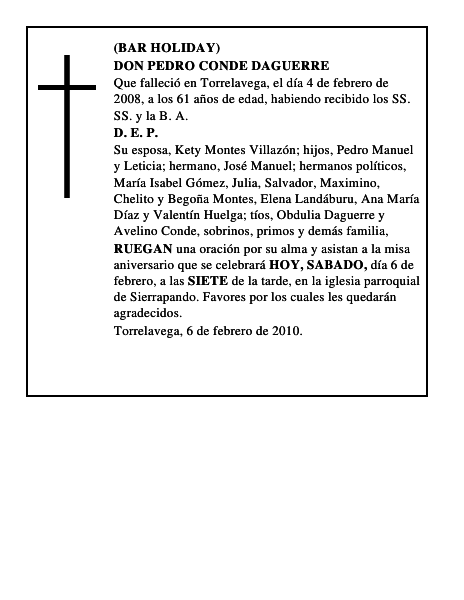 DON PEDRO CONDE DAGUERRE