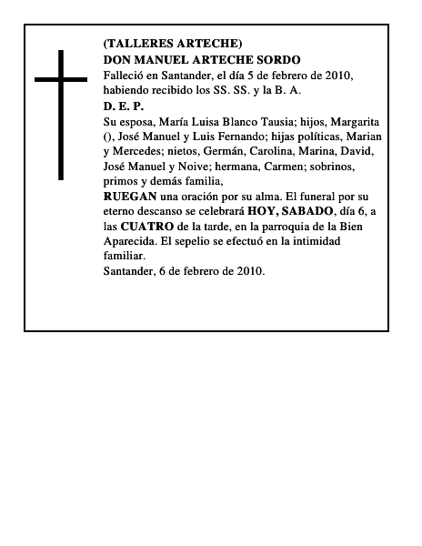 DON MANUEL ARTECHE SORDO