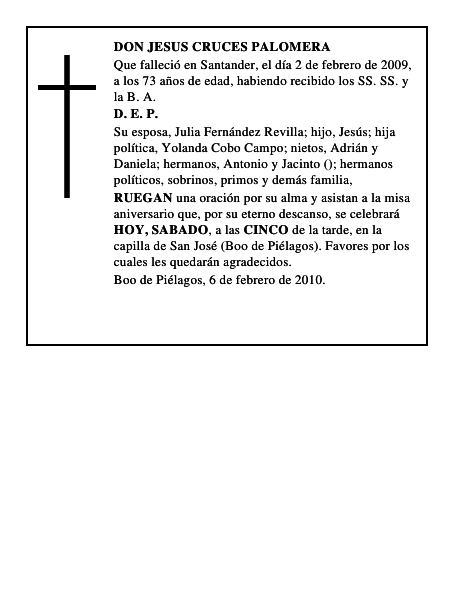DON JESUS CRUCES PALOMERA