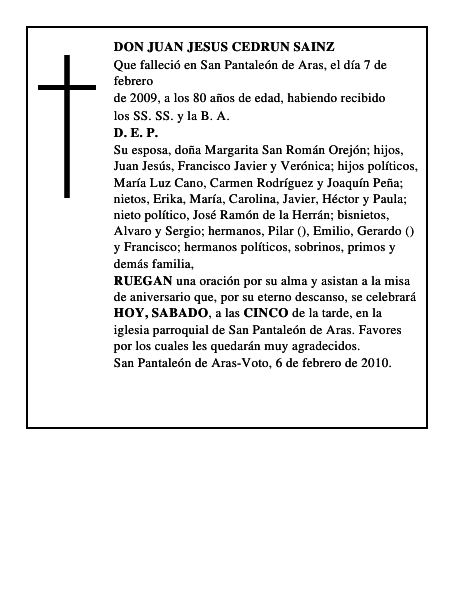 DON JUAN JESUS CEDRUN SAINZ