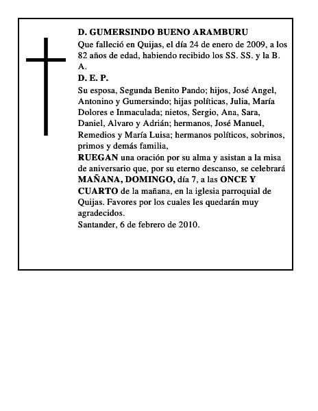 D. GUMERSINDO BUENO ARAMBURU