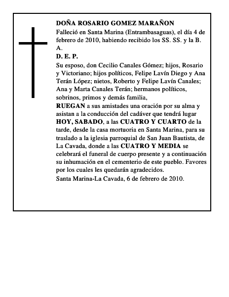 DOÑA ROSARIO GOMEZ MARAÑON