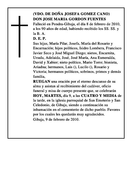 DON JOSE MARIA GORDON FUENTES
