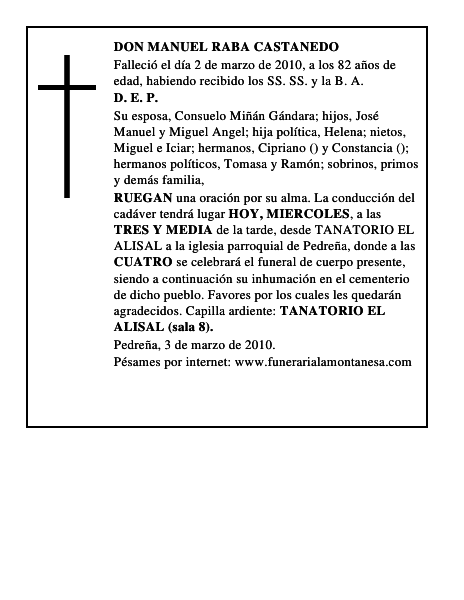 DON MANUEL RABA CASTANEDO