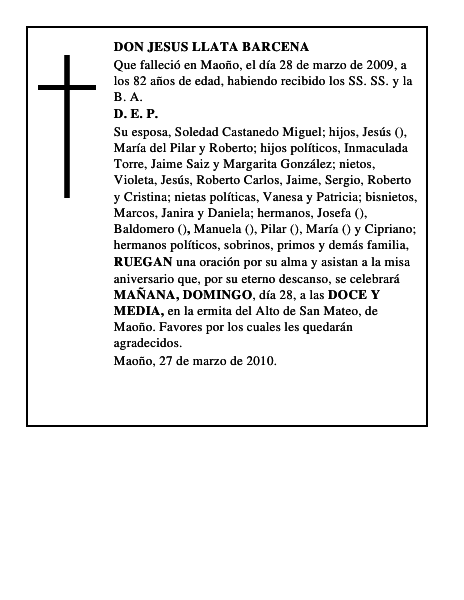DON JESUS LLATA BARCENA